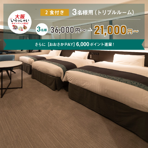 【3名様1室】デラックスツインルーム(3名利用)